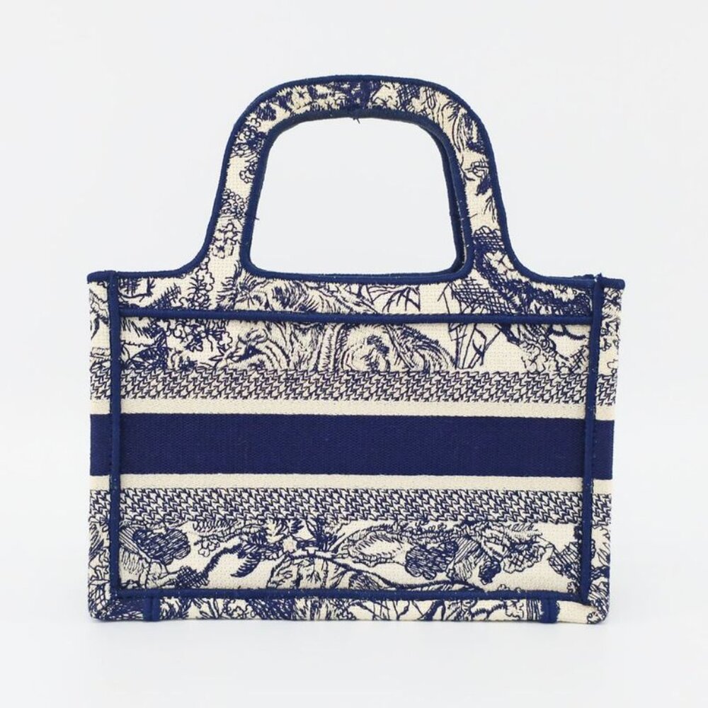 Dior Book Tote Mini Toile de Jouy Navy White Canvas Handbag - Picture 2 of 10